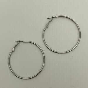 Large Silver Hoop Earrings